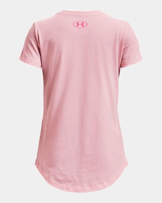 Girls' UA Lead The Way Confetti Short Sleeve in Pink image number 1